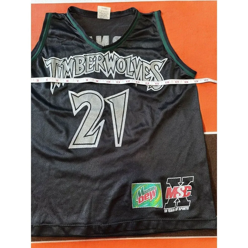 Vintage Kevin Garnett Timberwolves Mountain Dew Promotion Jersey Sz Youth 18 - Picture 3 of 5